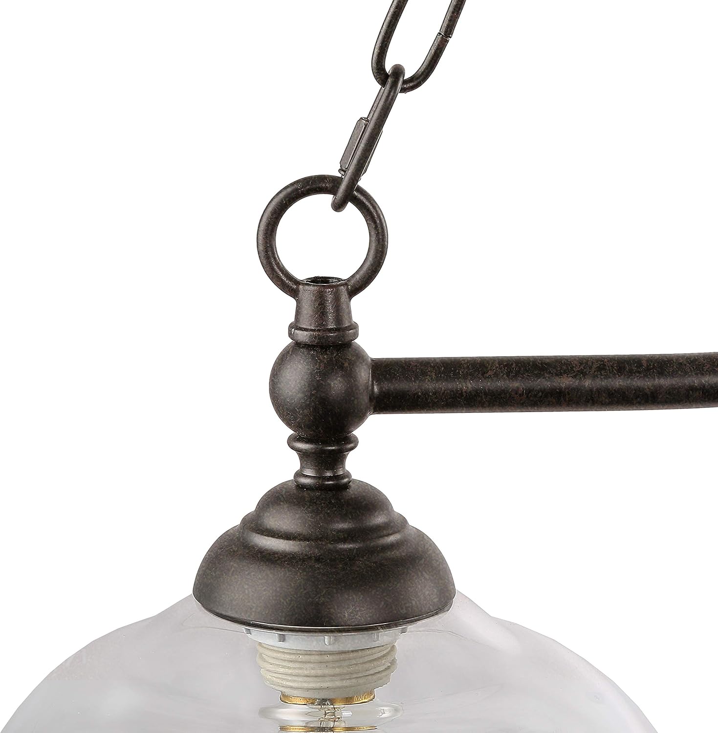 Dining Room Light Fixture Hanging with Seeded Glass Shades and Imitation Electroplated Copper Craft for Kitchen Island