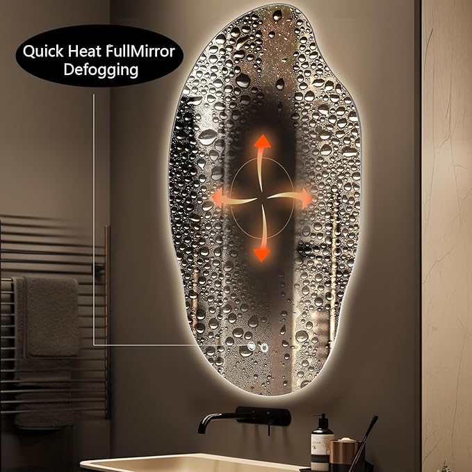 LED Bathroom Mirror with Lights, 25 x 35 Inch Led Bathroom Vanity Mirror
