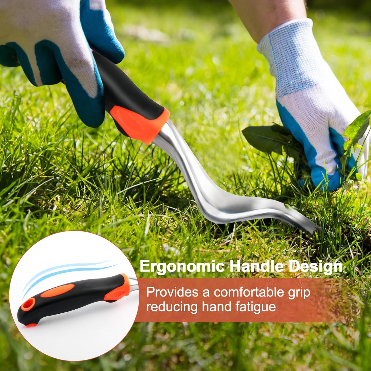 Weed Puller Tool Weeding Tool, Dandelion Hand Weeder Tool with Ergonomic Handle, Heavy Duty Weed Remover Weed Pulling Tools for Gardening