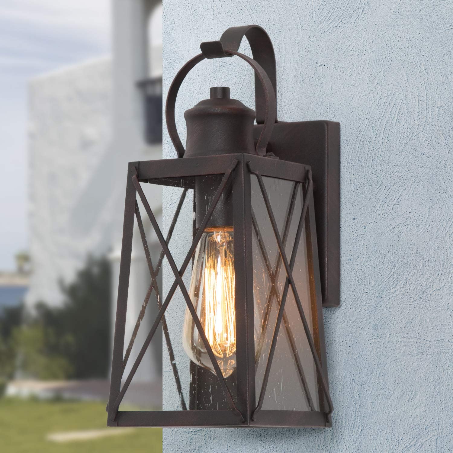 Exterior Wall Light Fixture, Outdoor Lighting Wall Mount, Sanded Black Finish Porch Light, Anti-Rust Wall Lamp