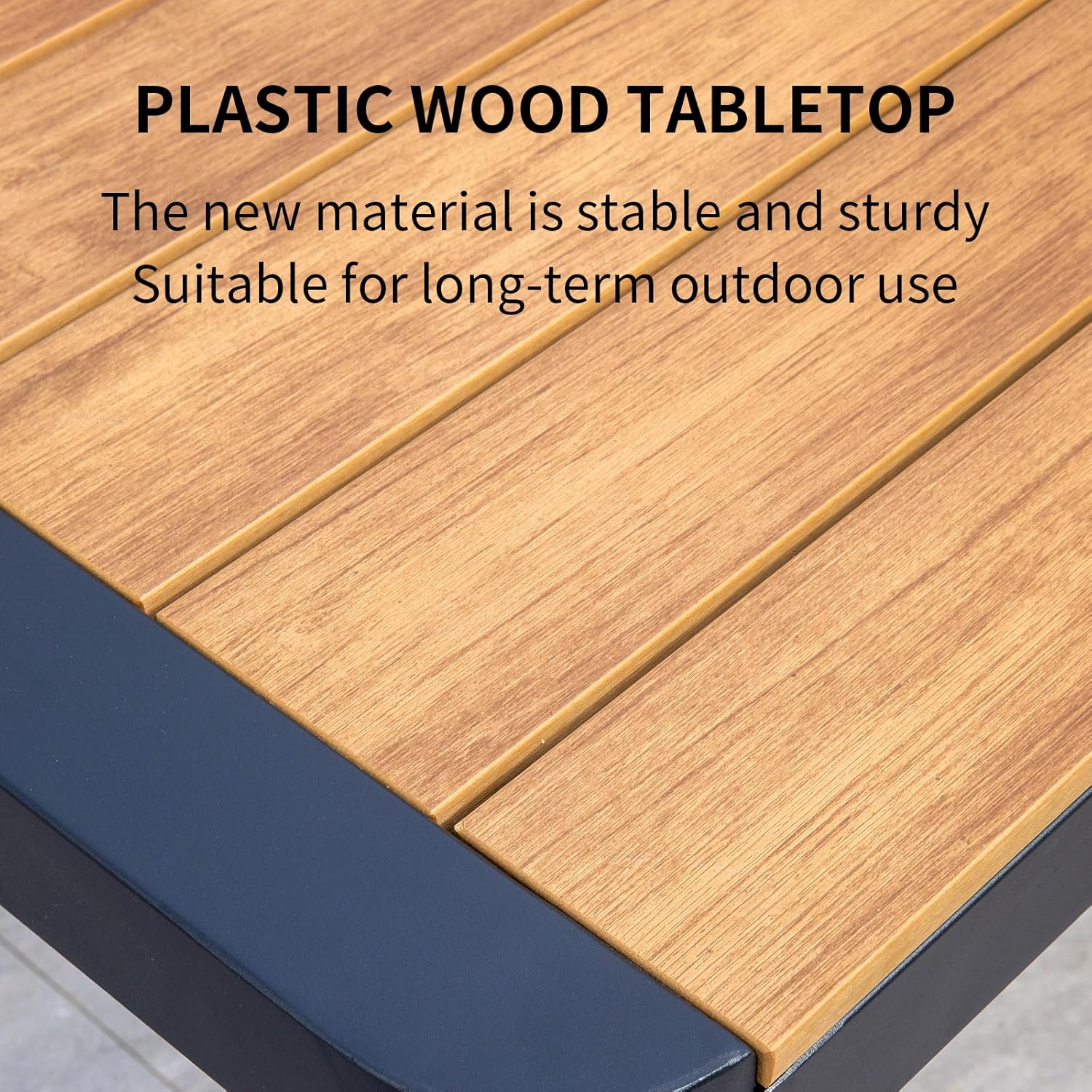 Outdoor Dining Set Square Patio Dining Table and Stackable Textilene Patio Chairs Aluminum Frame Patio Dining Set