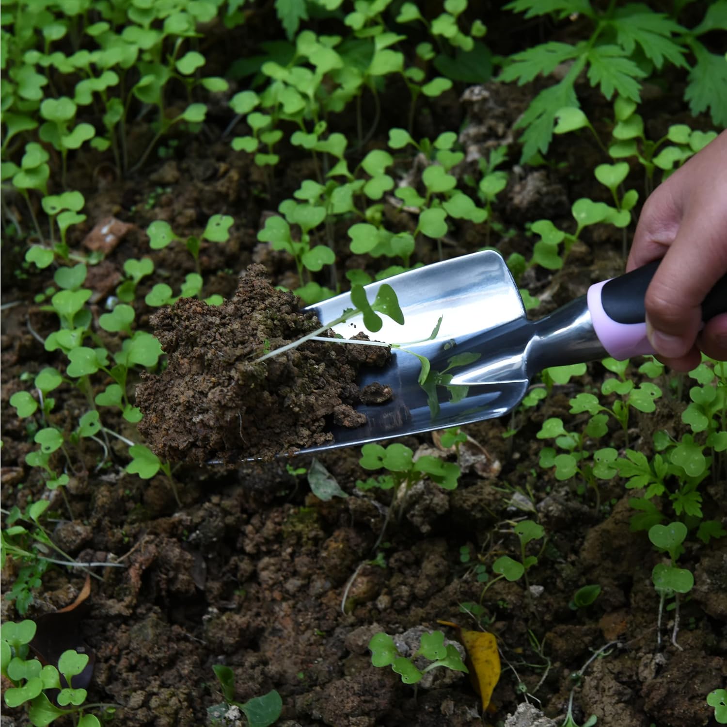 Garden Tool Set - Heavy Duty 3-Piece Gardening Kit - Aluminum Alloy Spade Shovel, Transplant Hand Trowel, and Cultivator Rake