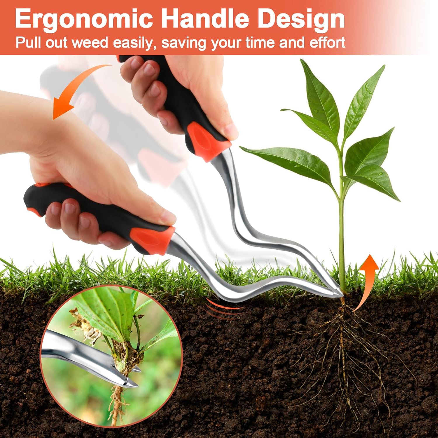 Weed Puller Tool Weeding Tool, Dandelion Hand Weeder Tool with Ergonomic Handle, Heavy Duty Weed Remover Weed Pulling Tools for Gardening