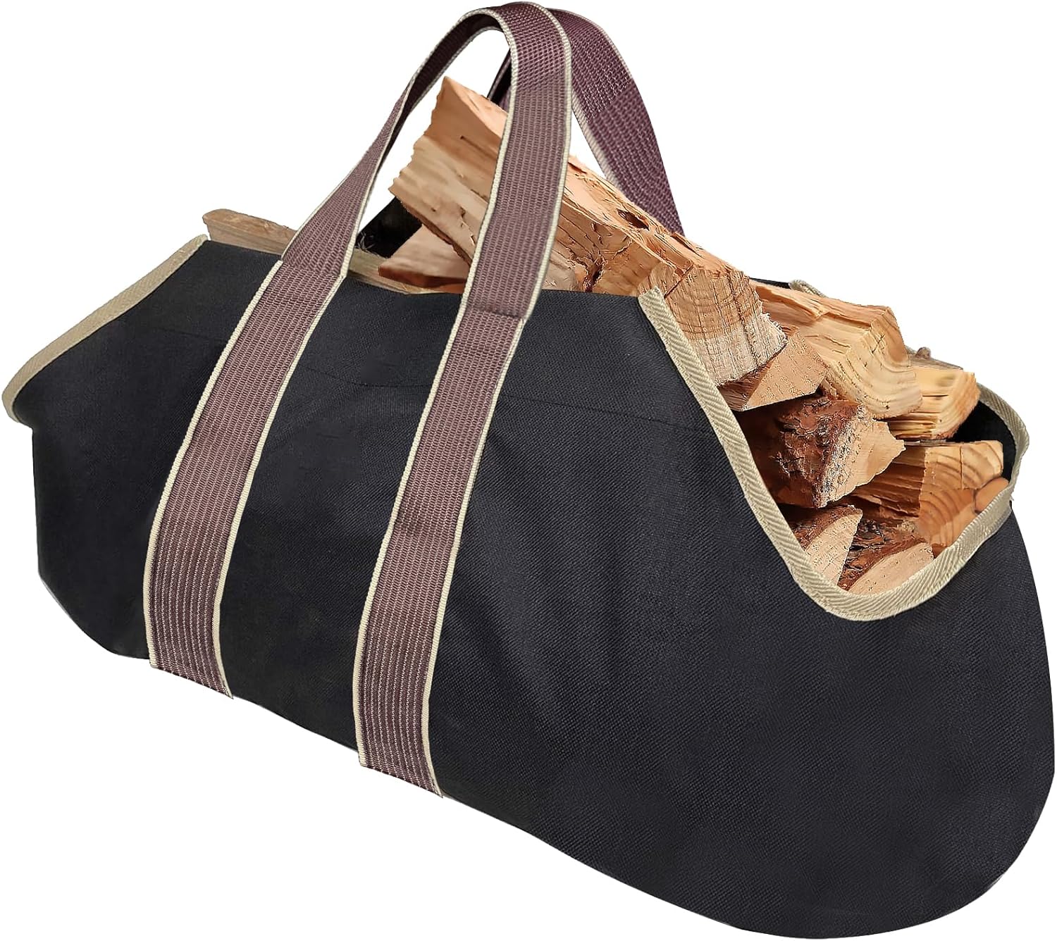 Large Canvas Log Tote Bag Carrier Indoor Fireplace Firewood Holder Woodpile Rack Fire Wood Carriers