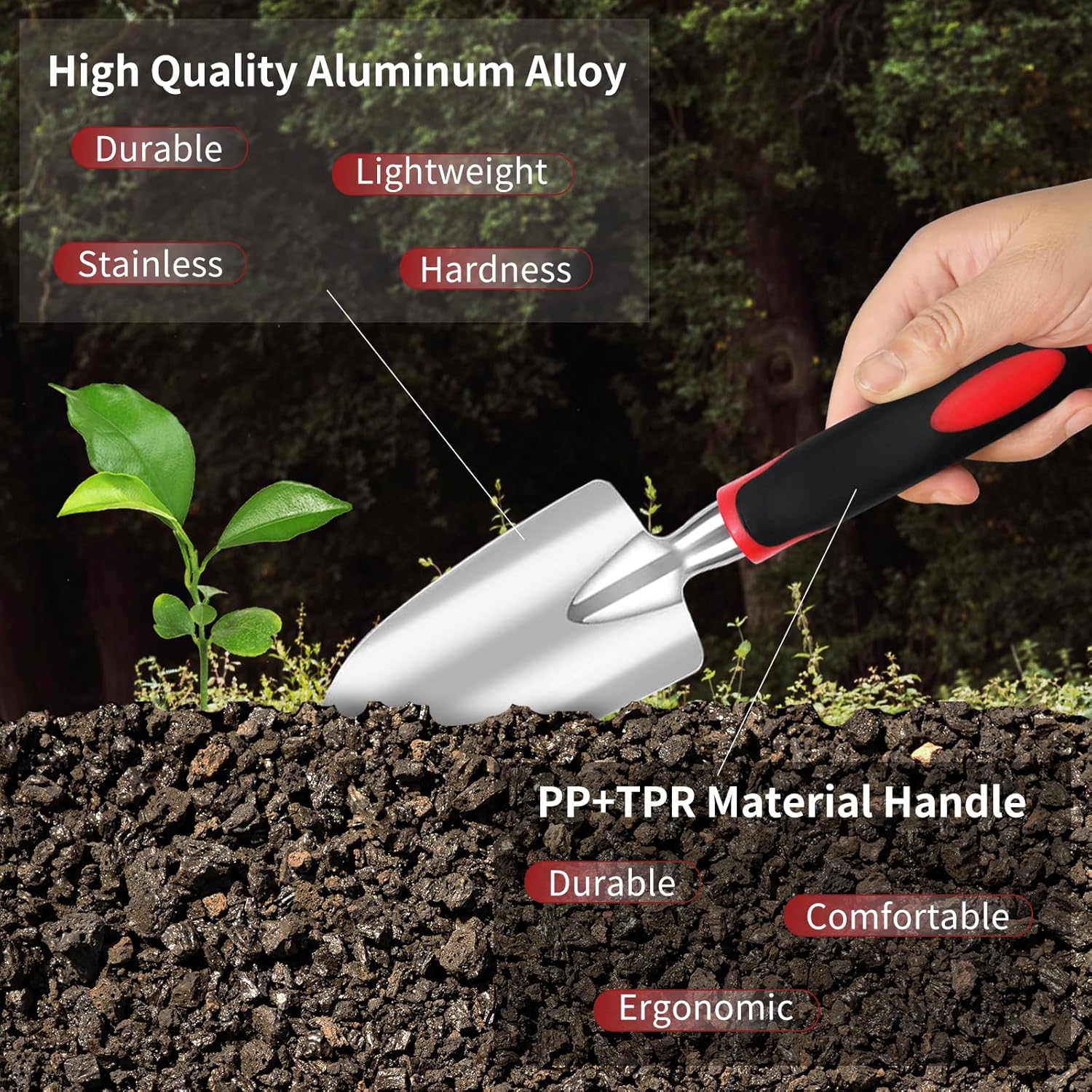 8 Pieces Aluminum Heavy Duty Gardening Kit with Ergonomic Handles, Gardening Bag, Ideal Gardening Tool Set