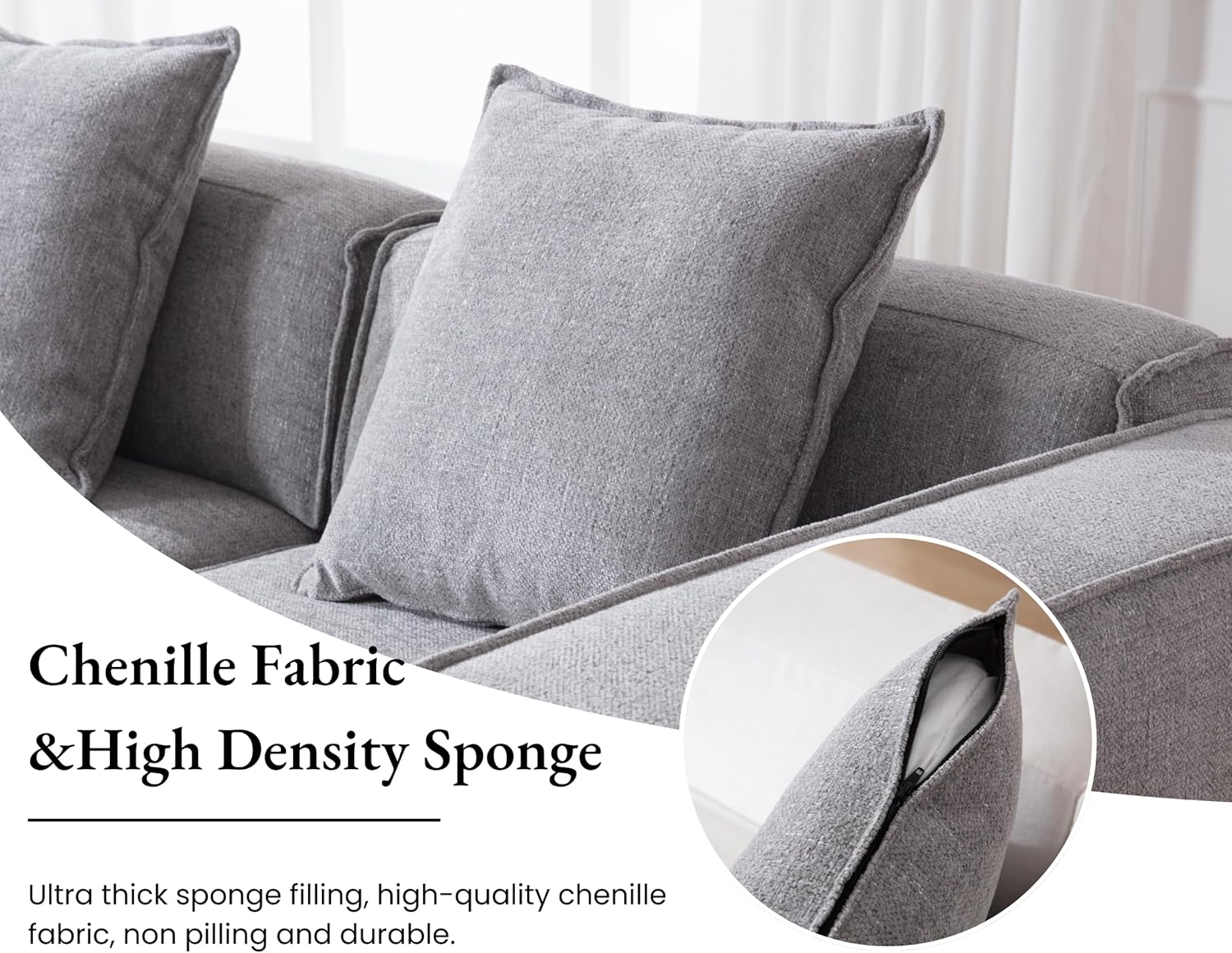 78" Loveseat Modular Sectional Sofa Couch with Ottoman Oversized Deep Seat Sofas Chenille Sleeper Couch Comfy Modern Love Seat Couches