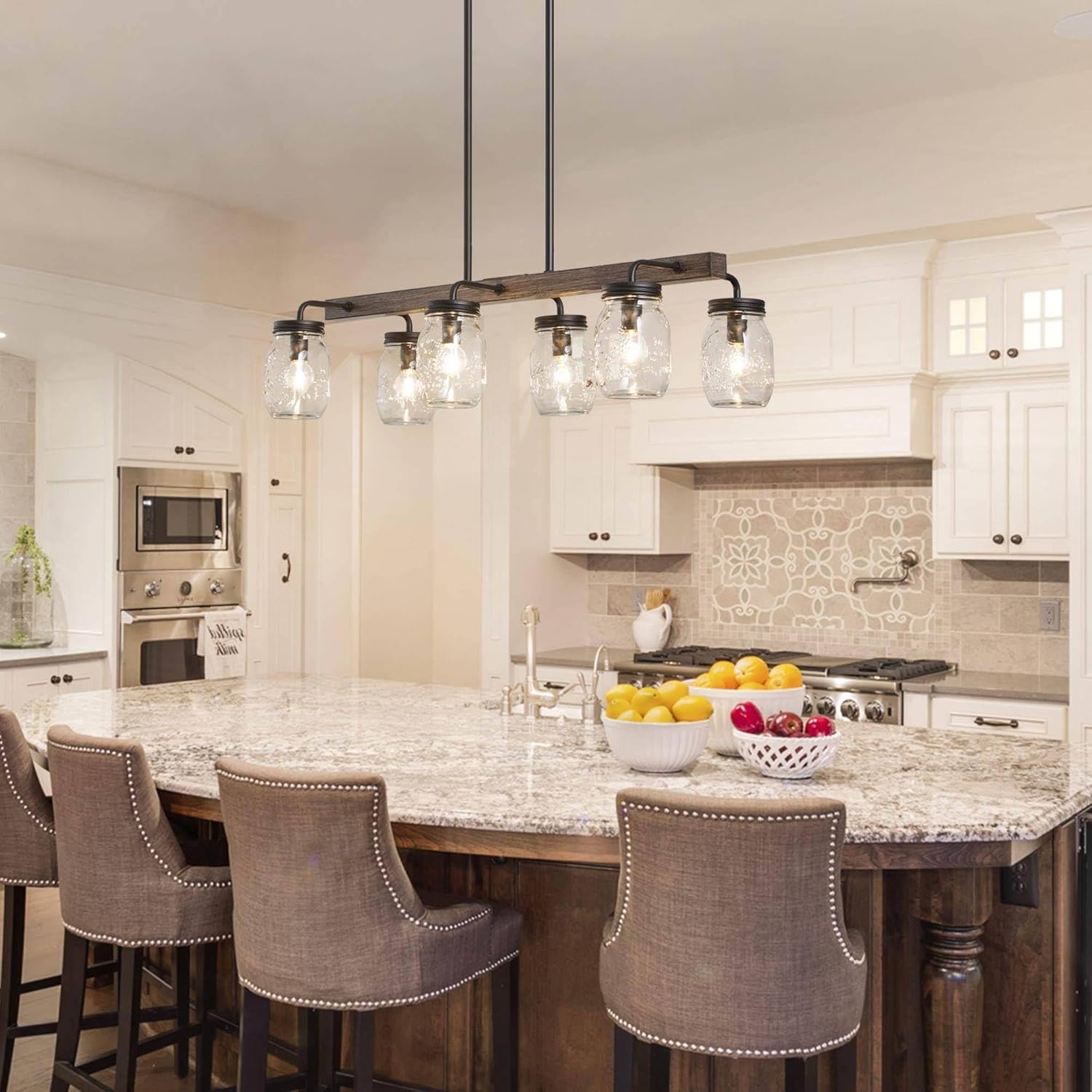 Rustic Mason Jar Chandelier Light Fixture