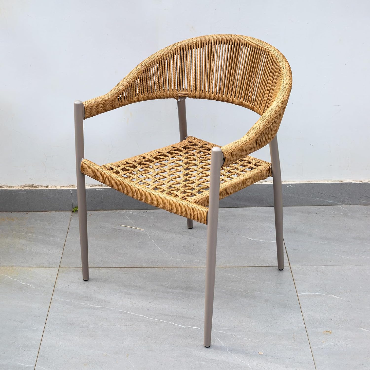 All-Weather Patio Dining Chairs with Armrests for Backyard Garden
