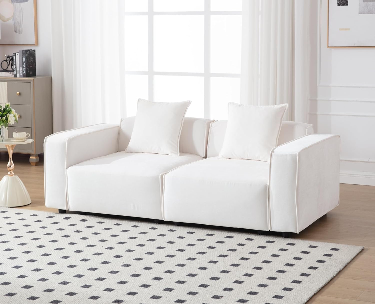 78" Loveseat Modular Sectional Sofa Couch Oversized Deep Seat Sofas Chenille Sleeper Couch Comfy Modern Love Seat