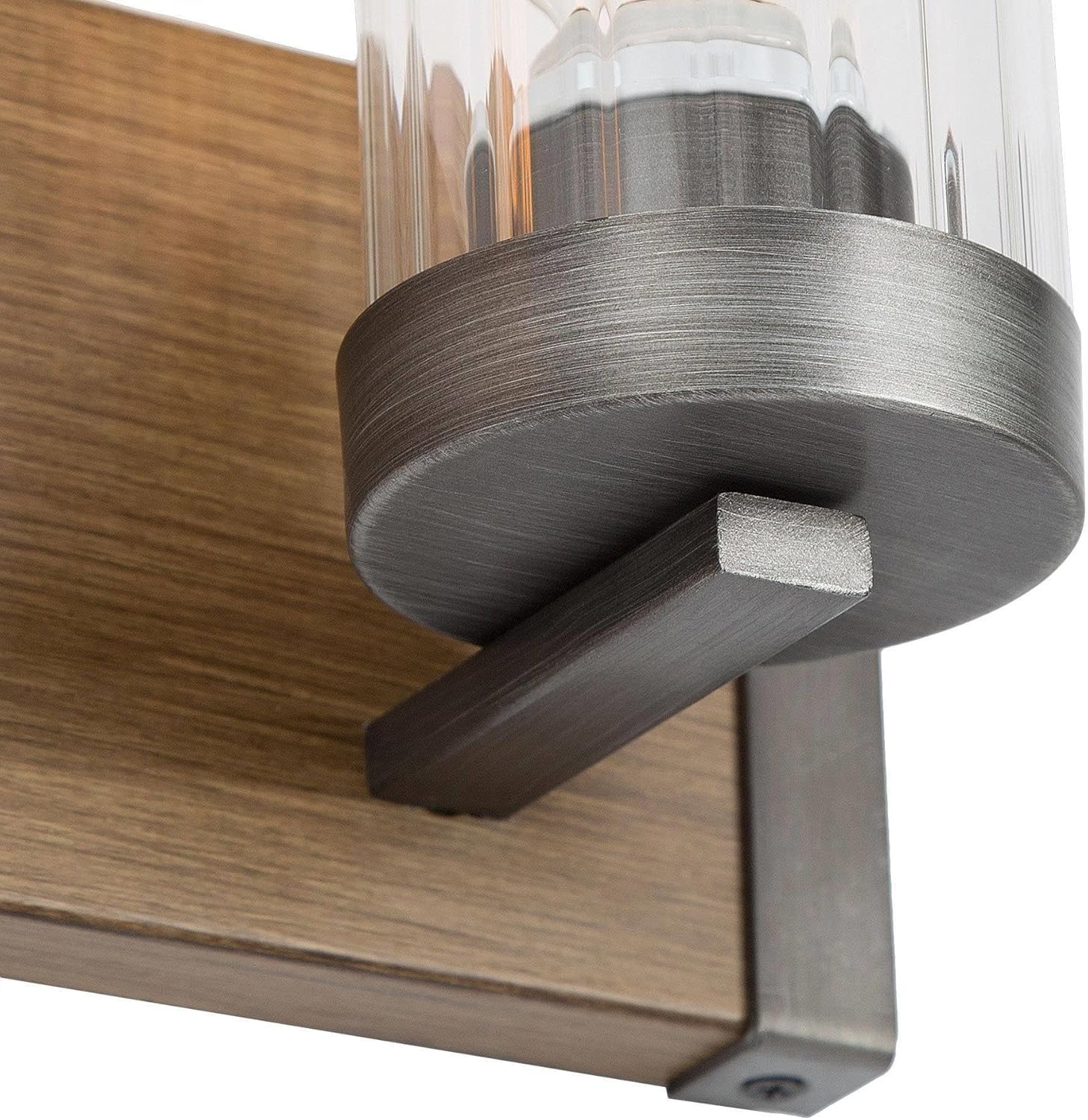 3 Light Farmhouse Vanity Lights for Bathroom with Clear Textured Glass Lampshade