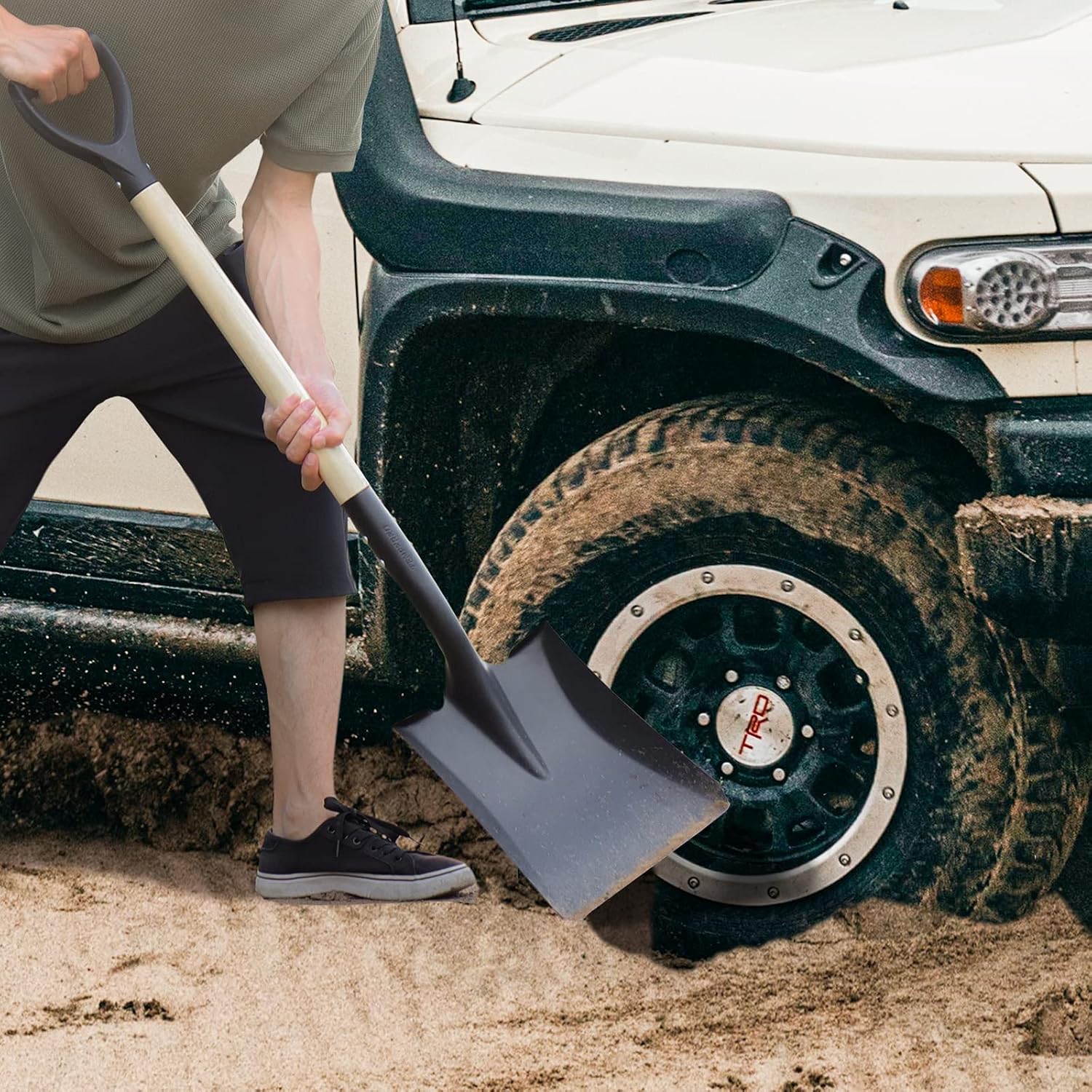 Shovels for Digging with D-Handle, Overall 41-Inch Long Garden Shovel, Transfer Shovel, Snow Shovel