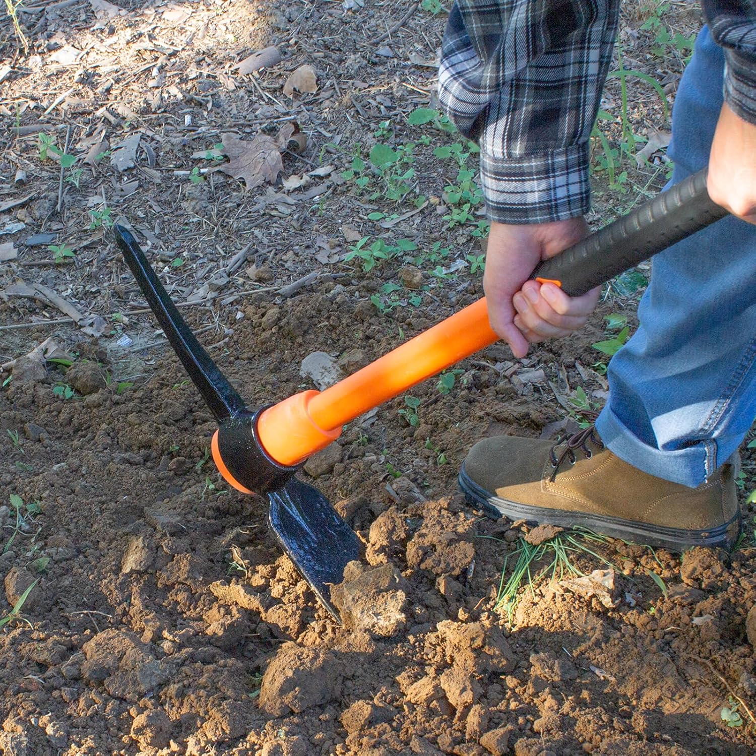 Pick Axe for Digging, Heavy Duty Pickaxe with Shock Absorbing Handle, 36 Inches