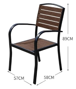 Outdoor Bistro Set Patio Dining Sets Aluminum Furniture with Plastic-Wood Table and Chair Set
