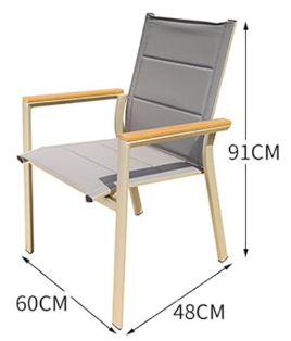 Stackable Patio Chairs Set of 2 PE Wicker Aluminum Frame Outdoor Dining Chairs