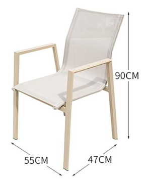 Stackable Patio Chairs Set of 2 PE Wicker Aluminum Frame Outdoor Dining Chair