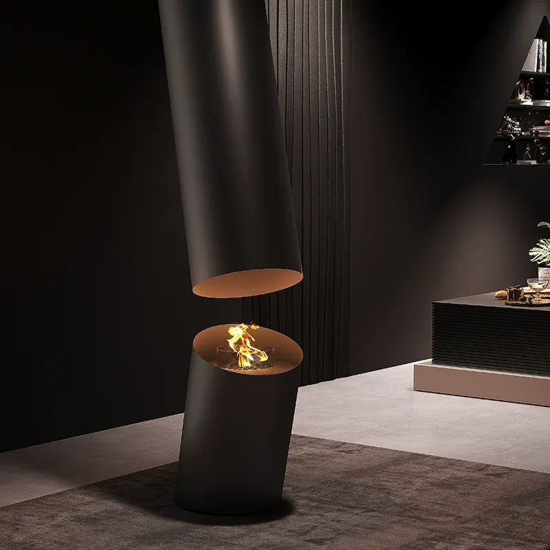 Bioethanol High-end Simple Column Real Flame Fireplaces-Hearthartsinn