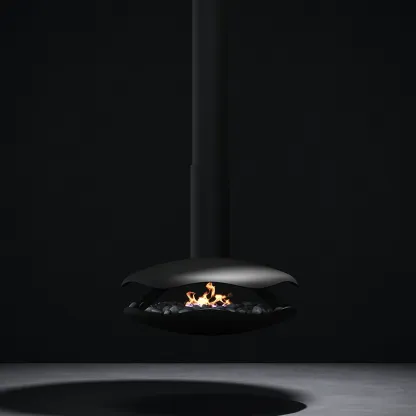 Luxury Hanging Disc-Shaped Real Fire Fireplace Shine 8-Hearthartsinn