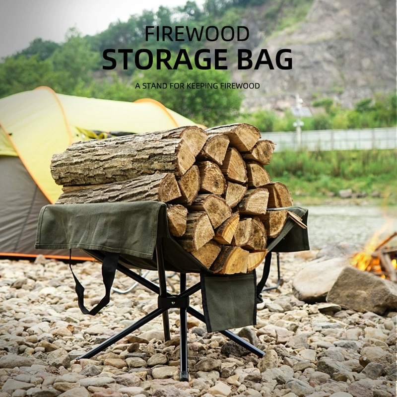 Foldable Aluminum Firewood Storage Rack-Hearthartsinn