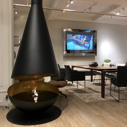 Luxury Hemispherical Suspended Fireplace Shine 7