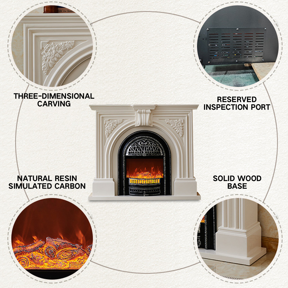 Simple French Electronic Fireplace Aurora2-Hearthartsinn