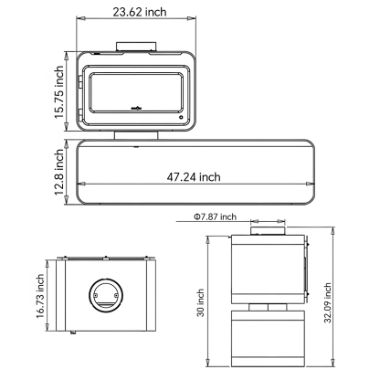 Simple Rotating Wood Burning Fireplace Wood Stove Ember 4-Hearthartsinn