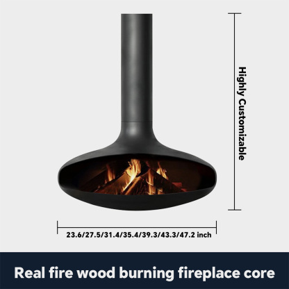 Luxury Hanging Disc-Shaped Real Fire Fireplace Shine 1-Hearthartsinn