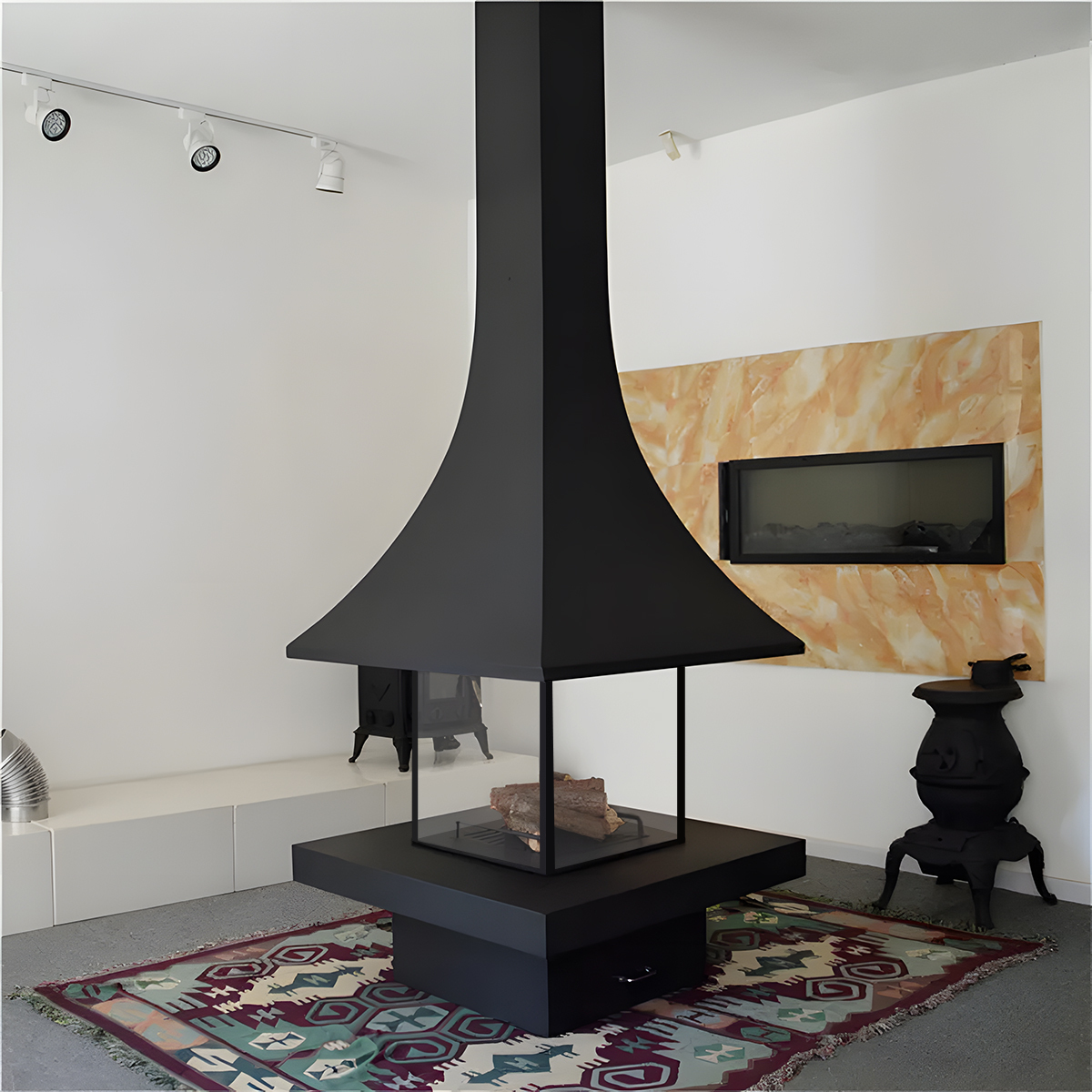 Trumpet Table Wood Burning Fireplace Ash 5-Hearthartsinn