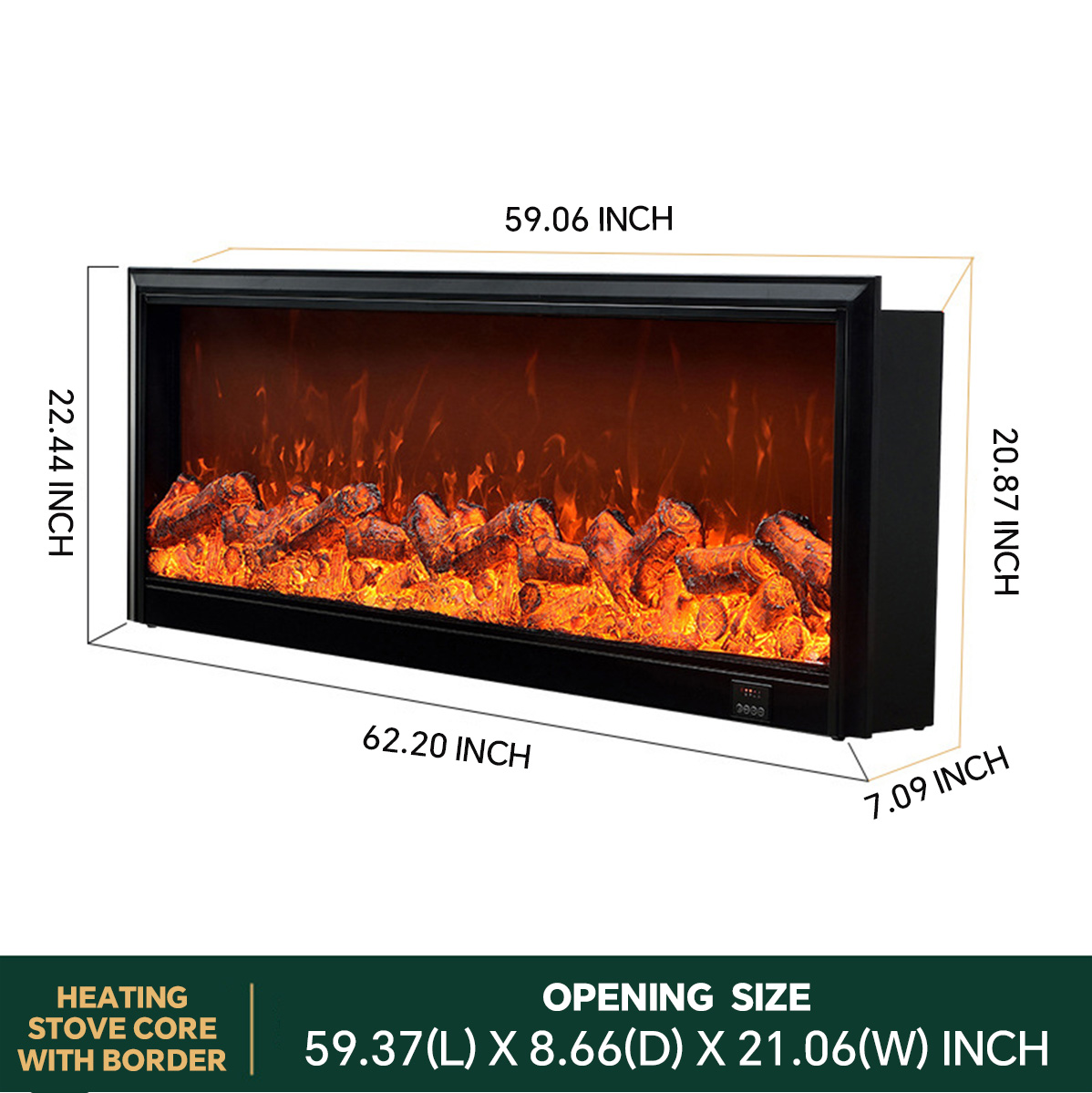 Simulation Electronic Heating Fireplace Glimmer 2-Hearthartsinn