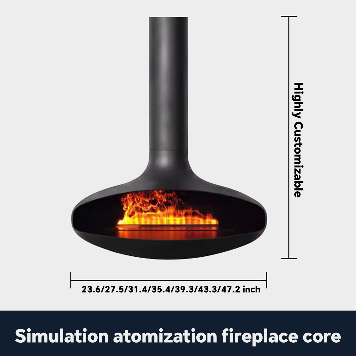 Luxury Hanging Disc-Shaped Real Fire Fireplace Shine 1-Hearthartsinn