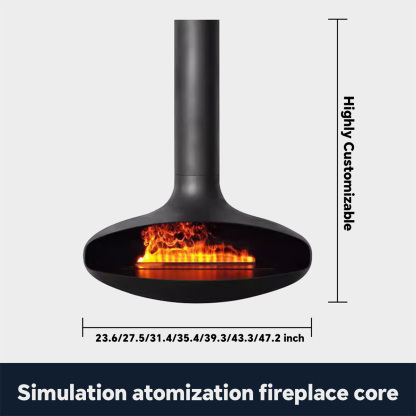 Luxury Hanging Disc-Shaped Real Fire Fireplace Shine 1-Hearthartsinn