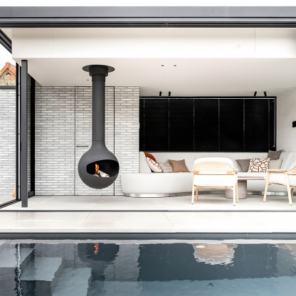 Luxury Hanging Spherical Real Fire Fireplace Shine 3-Hearthartsinn