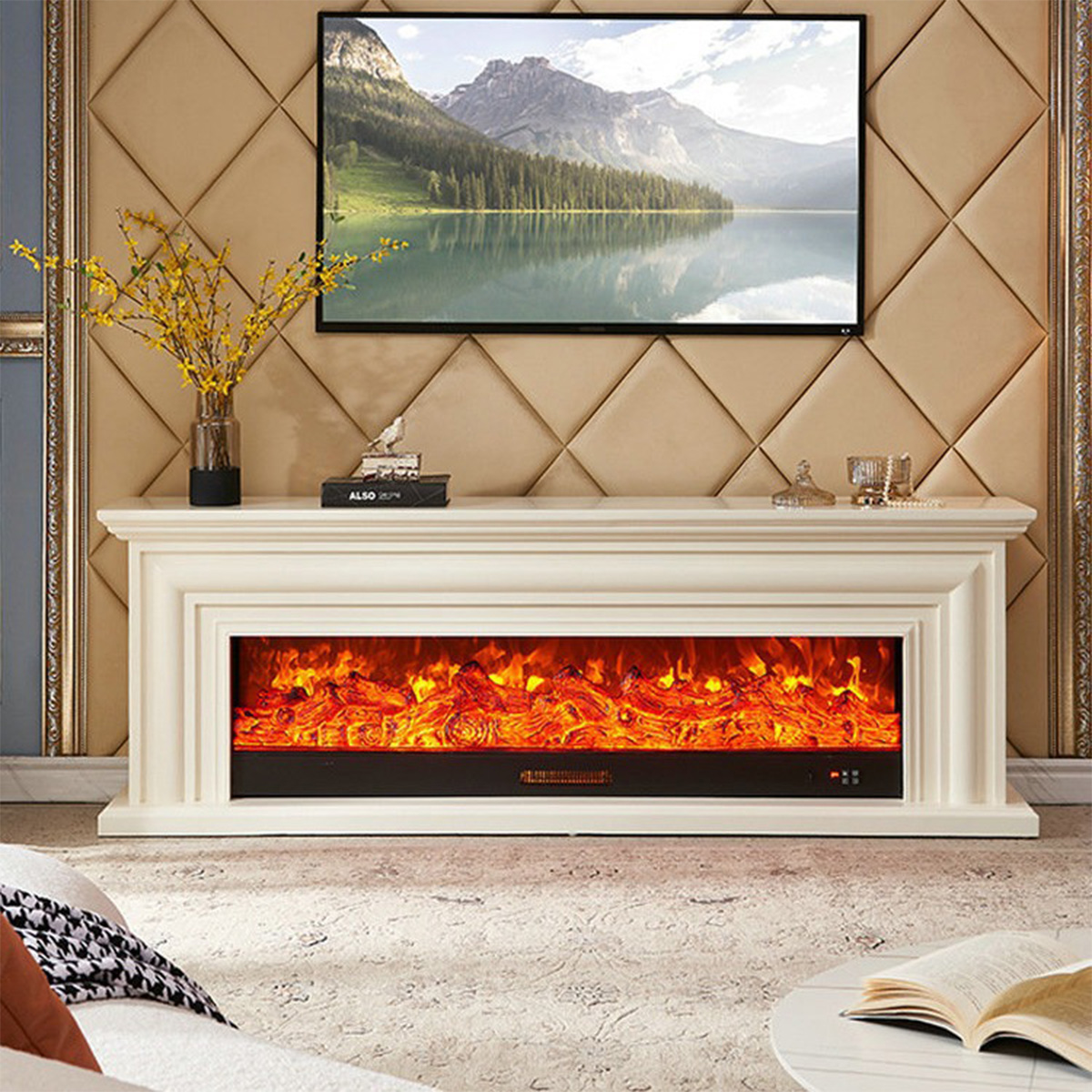 Simple European Style Electronic Fireplace Aurora1-Hearthartsinn