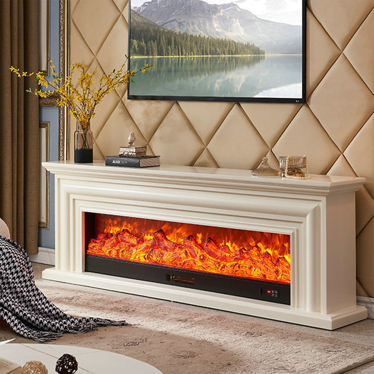 Simple European Style Electronic Fireplace Aurora1-Hearthartsinn