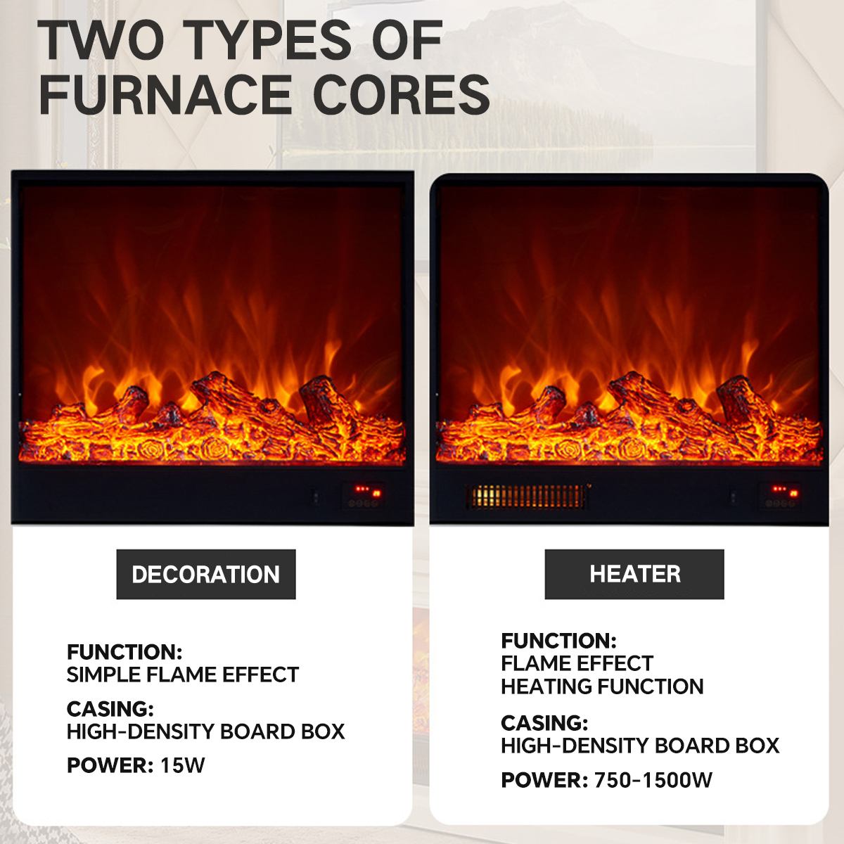 Simple European Style Electronic Fireplace Aurora1-Hearthartsinn