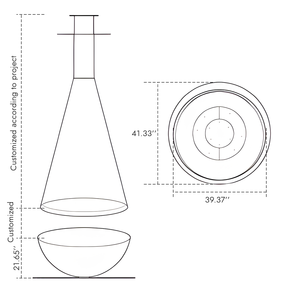 Luxury Hemispherical Suspended Fireplace Shine 7-Hearthartsinn