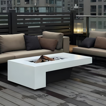 Stainless Steel Concrete Finish Gas Fire Pit Volcano 10-Hearthartsinn