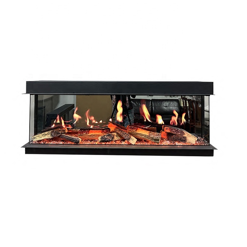 LCD Three-sided Embedded Simulated Flame Electronic Fireplace