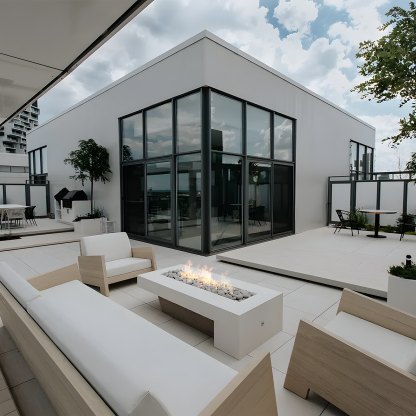 Stainless Steel Concrete Finish Gas Fire Pit Volcano 10-Hearthartsinn