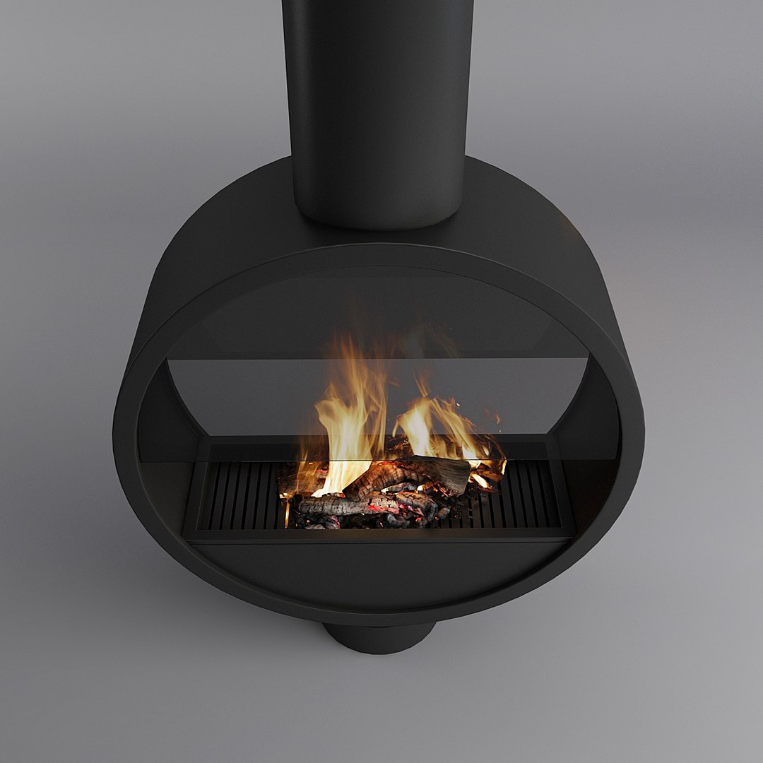 Artistic Ring Suspended Wood Burning Fireplace Ash 1-Hearthartsinn