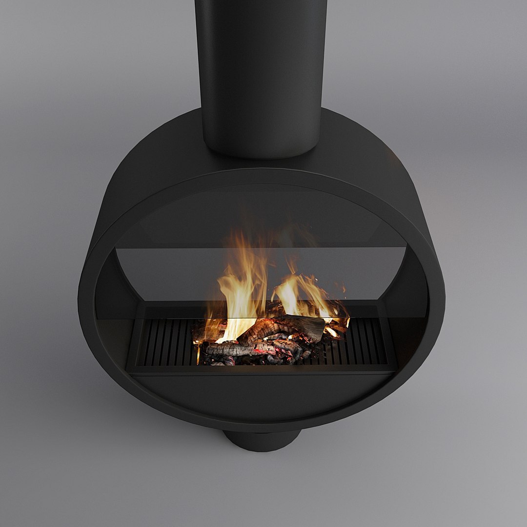 Artistic Ring Suspended Wood Burning Fireplace Ash 1-Hearthartsinn