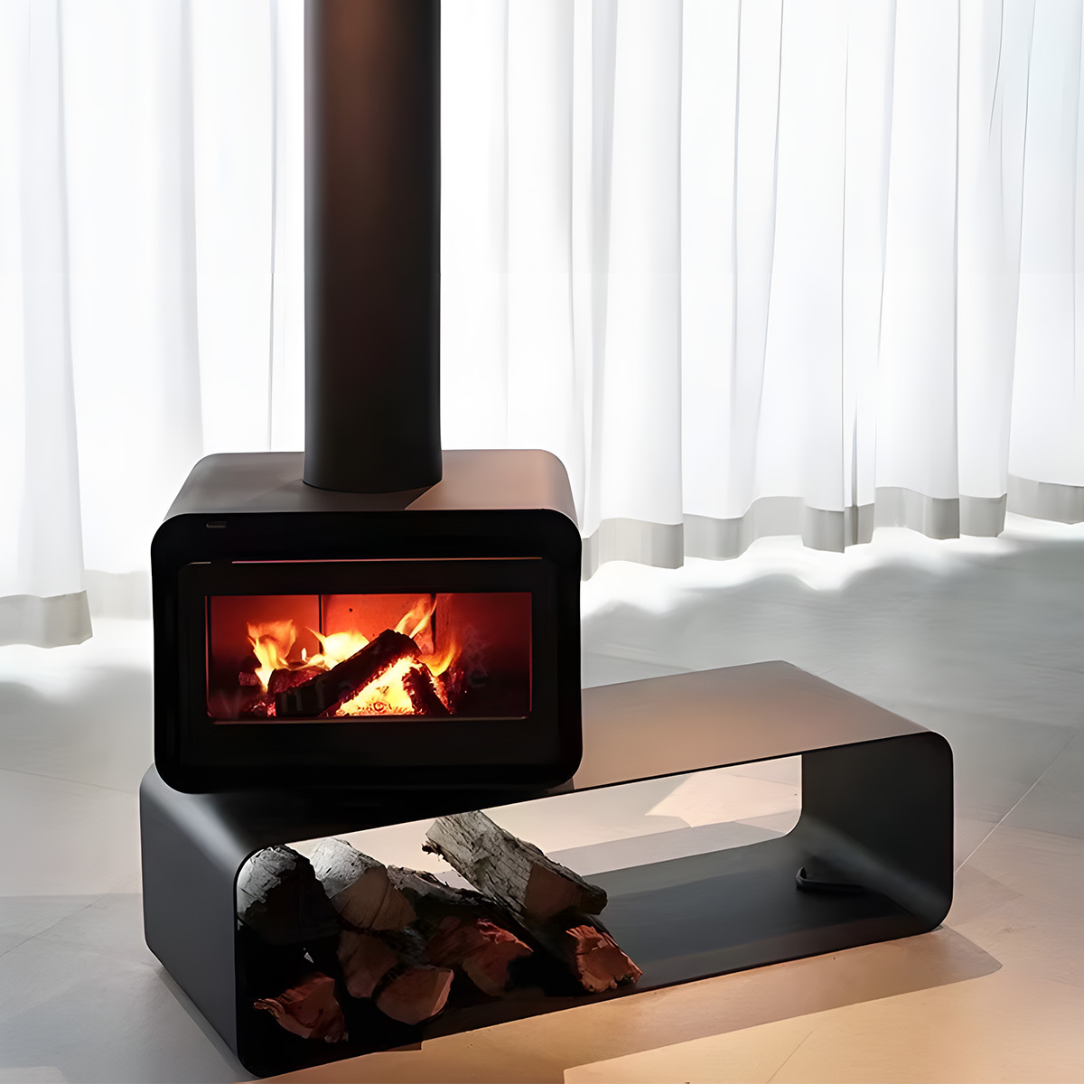 Simple Rotating Wood Burning Fireplace Wood Stove Ember 4-Hearthartsinn