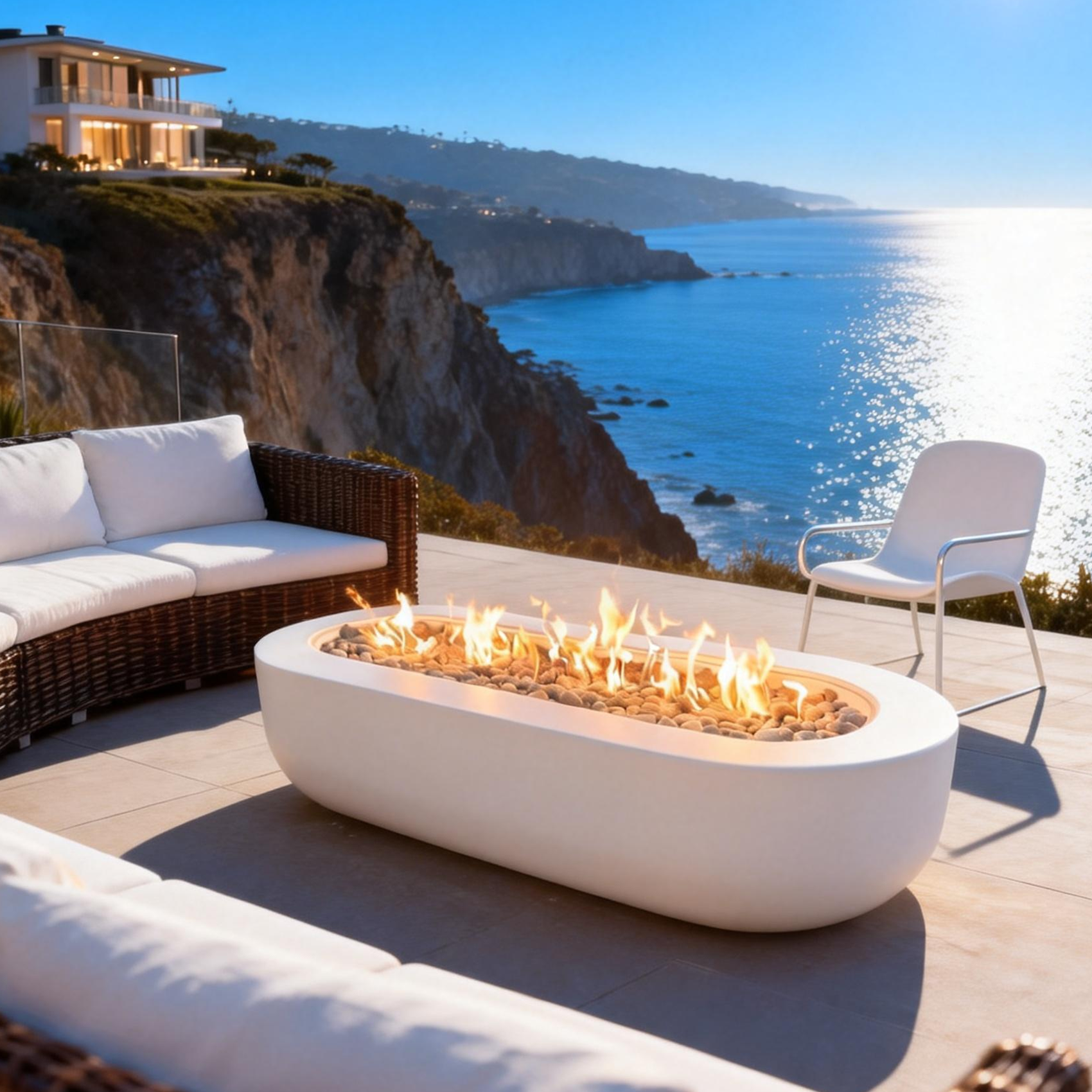 Curved Stainless Steel Painted Fire Pit Volcano 11