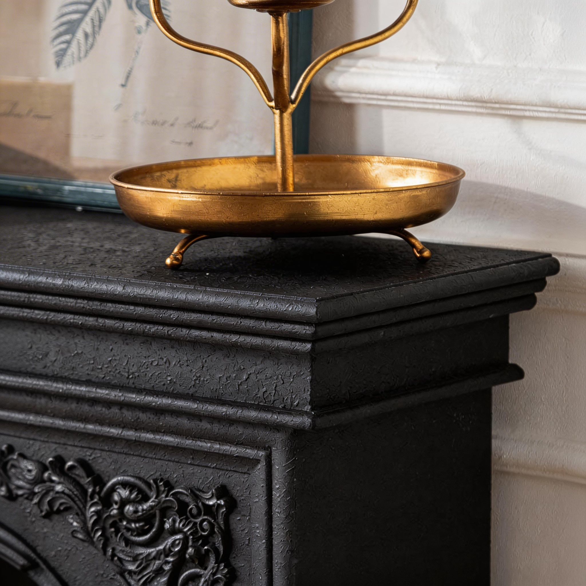 American Vintage Carved Electric Fireplace with Realistic Flame Aurora 7