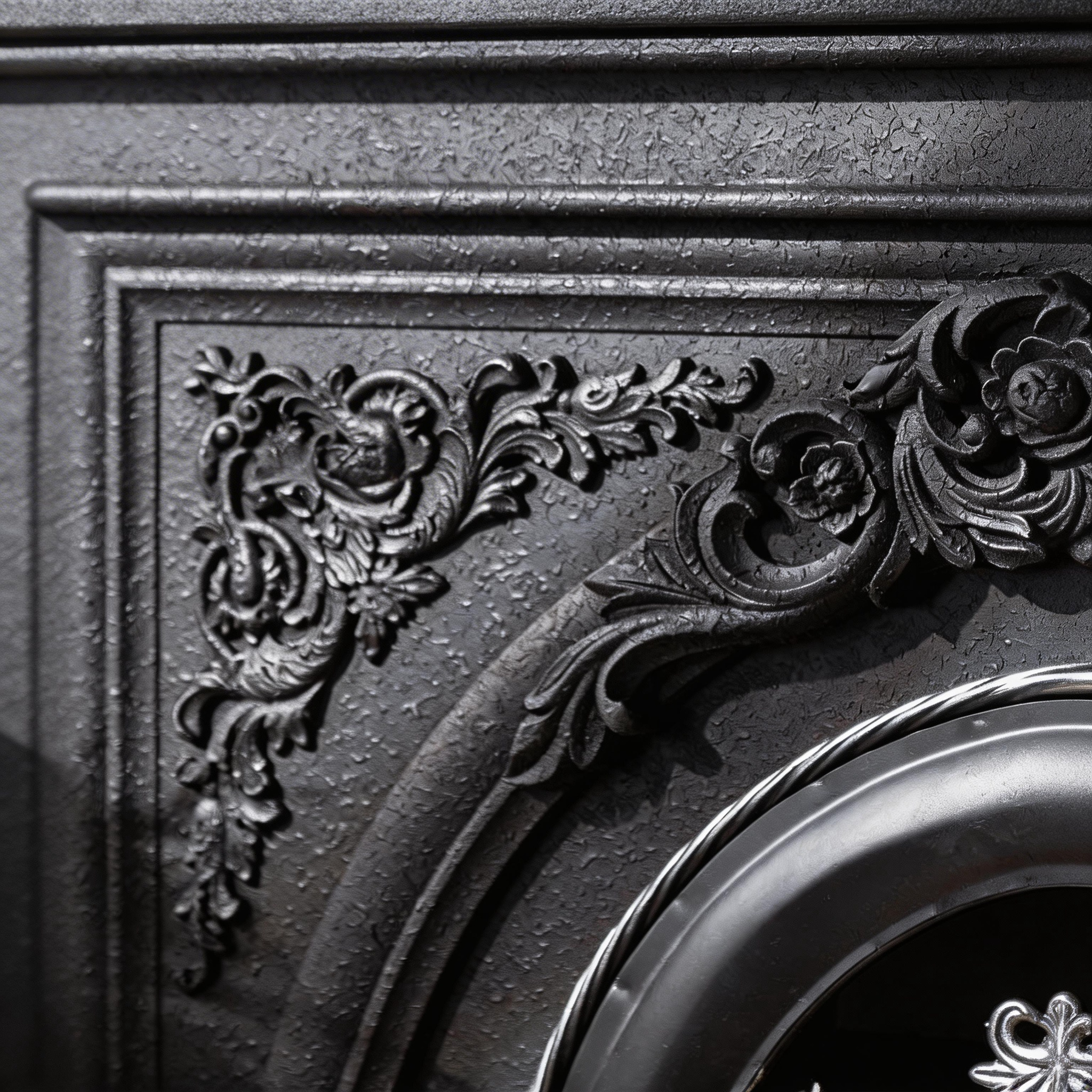American Vintage Carved Electric Fireplace with Realistic Flame Aurora 7