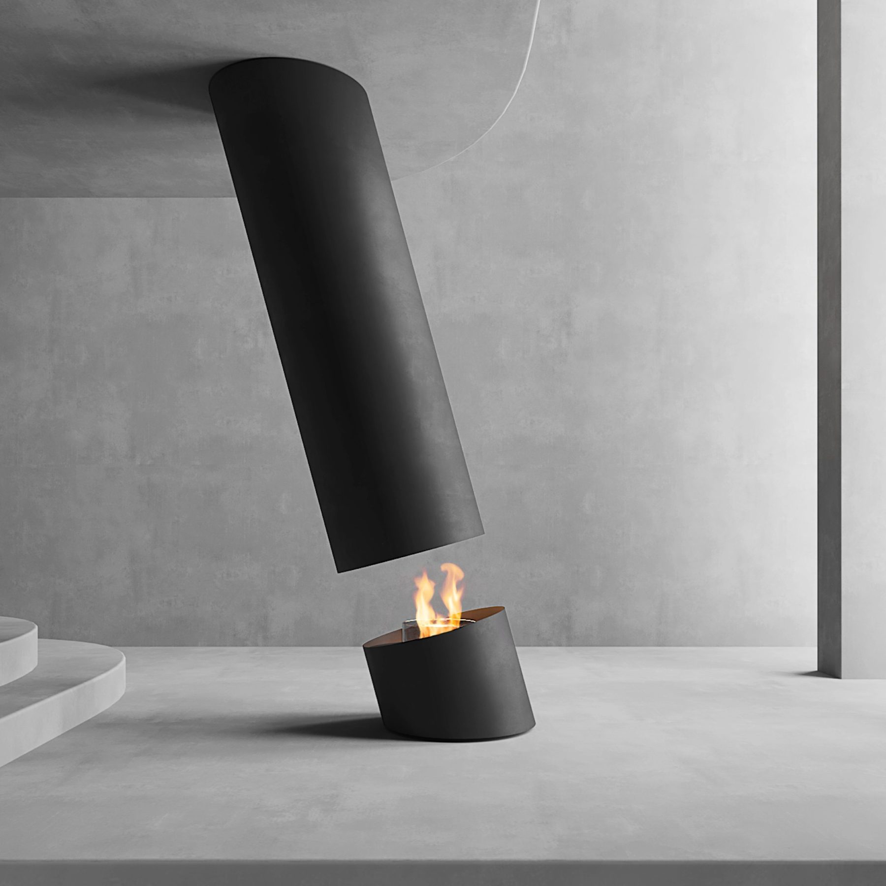 Bioethanol High-end Simple Column Real Flame Fireplaces-Hearthartsinn