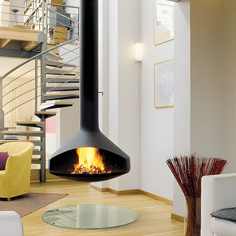 Luxury Hanging Trumpet-Shaped Real Fire Fireplace Shine 2