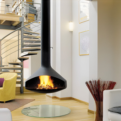 Luxury Hanging Trumpet-Shaped Real Fire Fireplace Shine 2