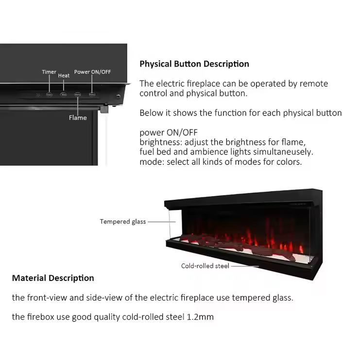Luminex Modern 3D Insertable Electric Fireplace Logs and Crystals -Hearthartsinn