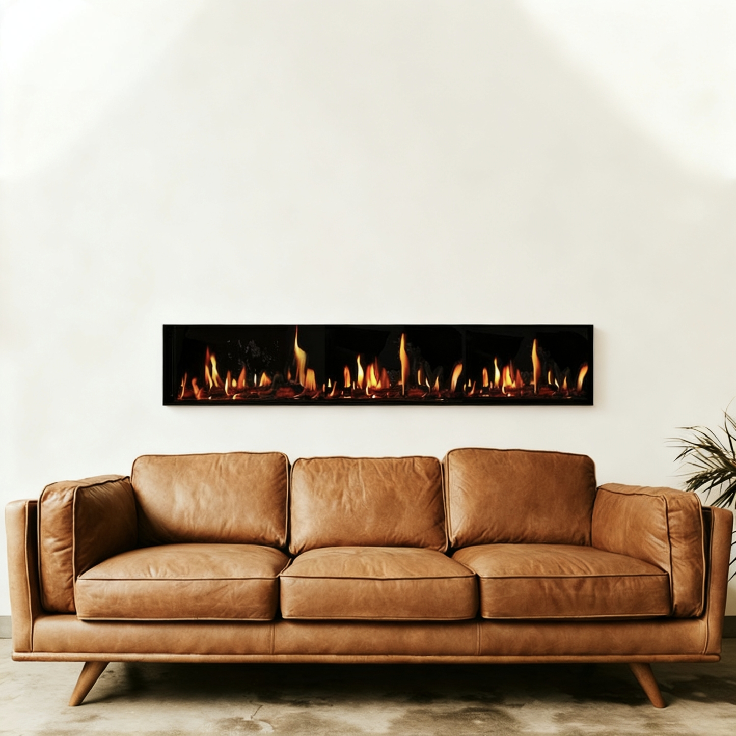 LCD Three-sided Embedded Simulated Flame Electronic Fireplace