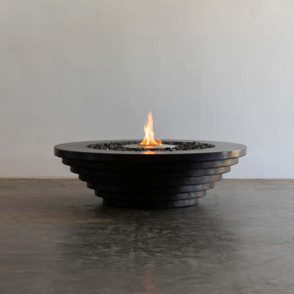 Metal Concrete Stepped Gas Fire Pit Volcano 12-Hearthartsinn